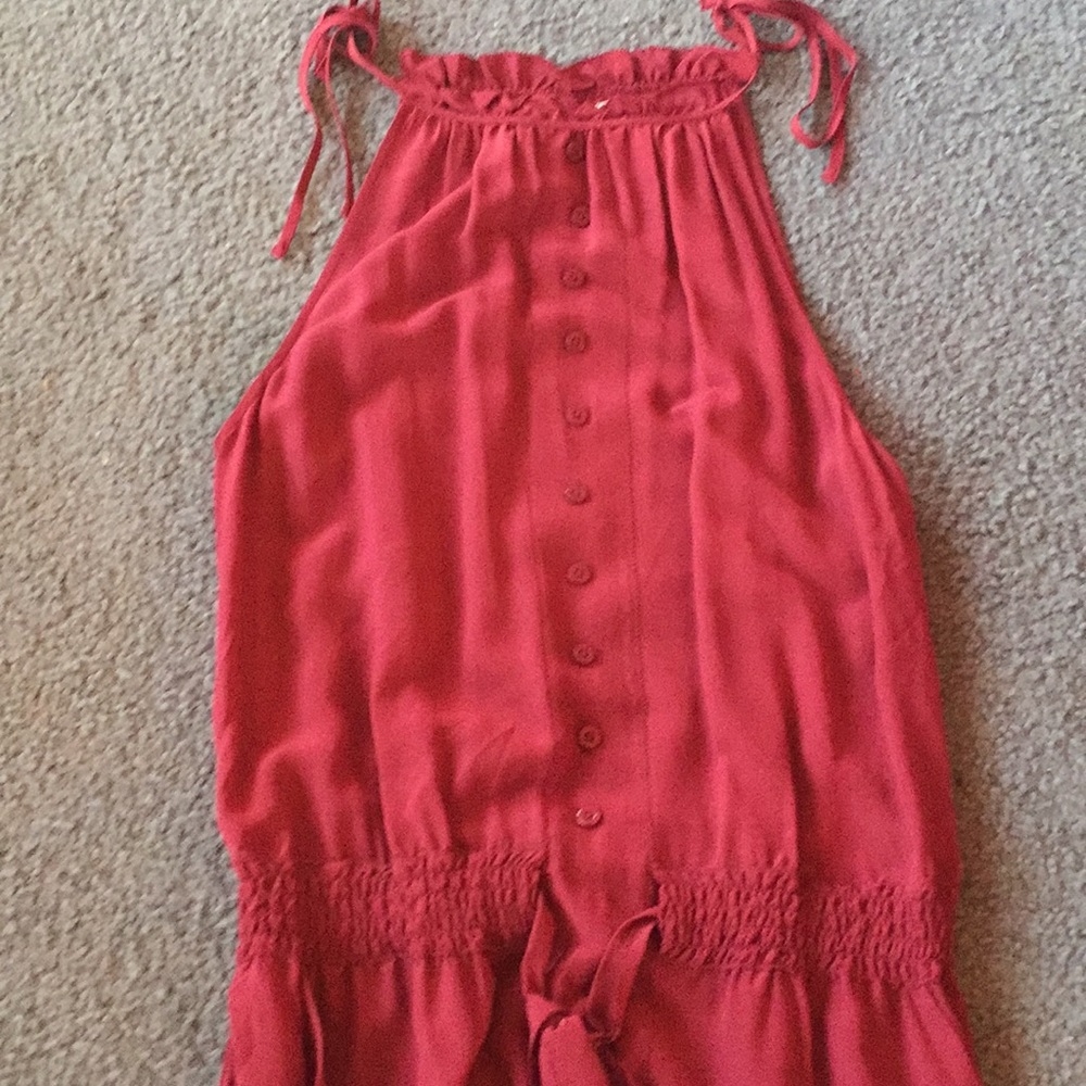 Quicksilver red silk pocket mini dress